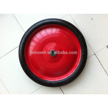 Roda sólida de borracha x1.75 de 16 &quot;com aro de metal